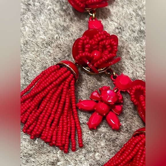 JCREW red flower necklace - Picture 3 of 9